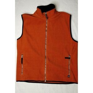 IZOD PerformX Fleece Vest Full Zip Pockets Sleeveless Orange Men's‎ L Hiking